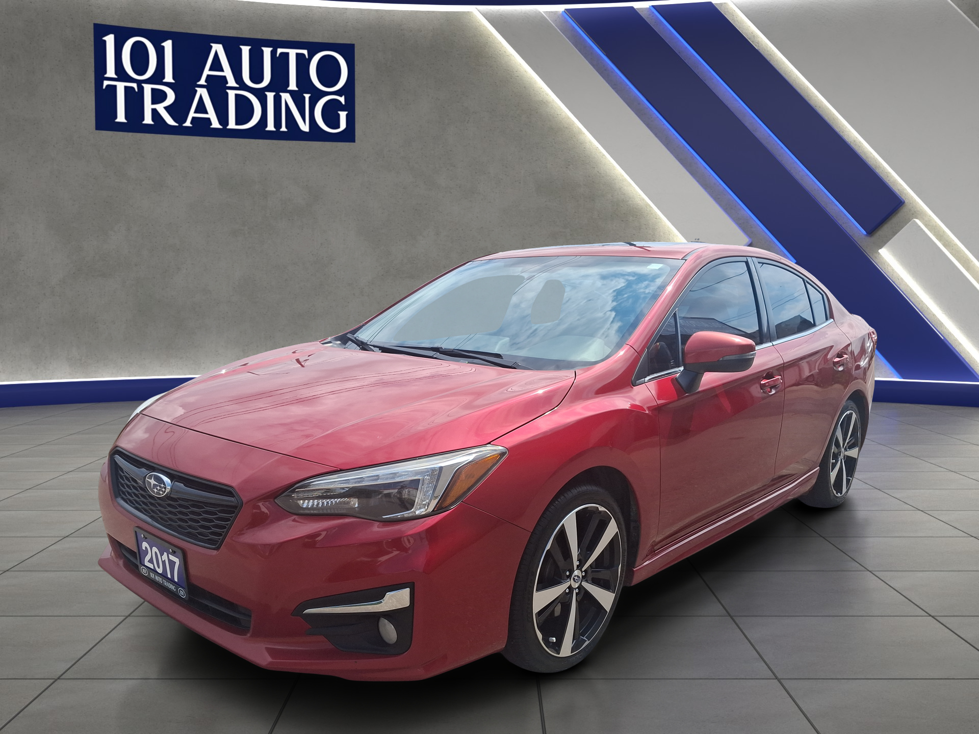 Red 2017 Subaru Impreza Sedan All-Wheel Drive Continuously Variable Transmission
